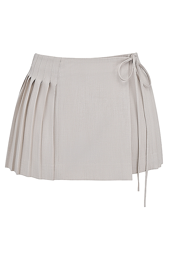 Tatum-Stone Pleated Wrap Mini Skirt