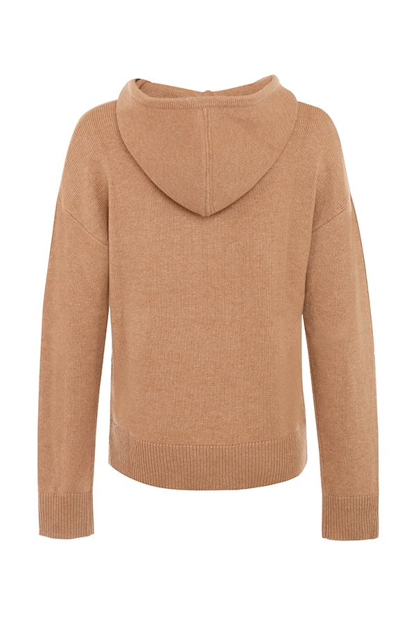 Jionni-Camel Cashmere Blend Hoodie - SALE