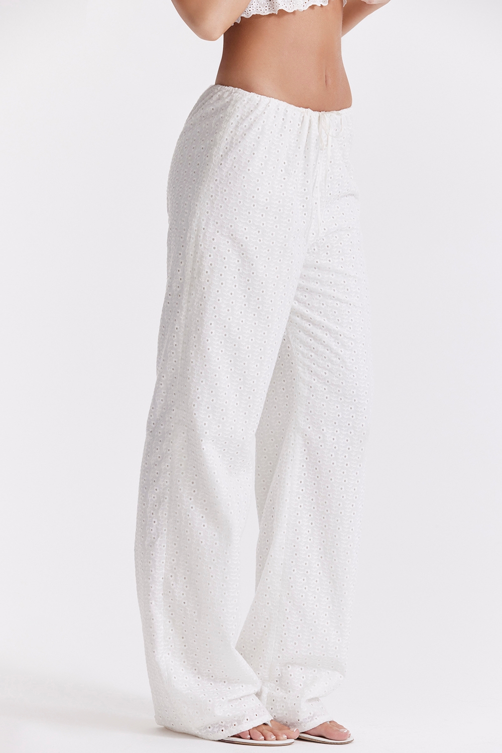 Frankie-White Broderie Anglais Trousers