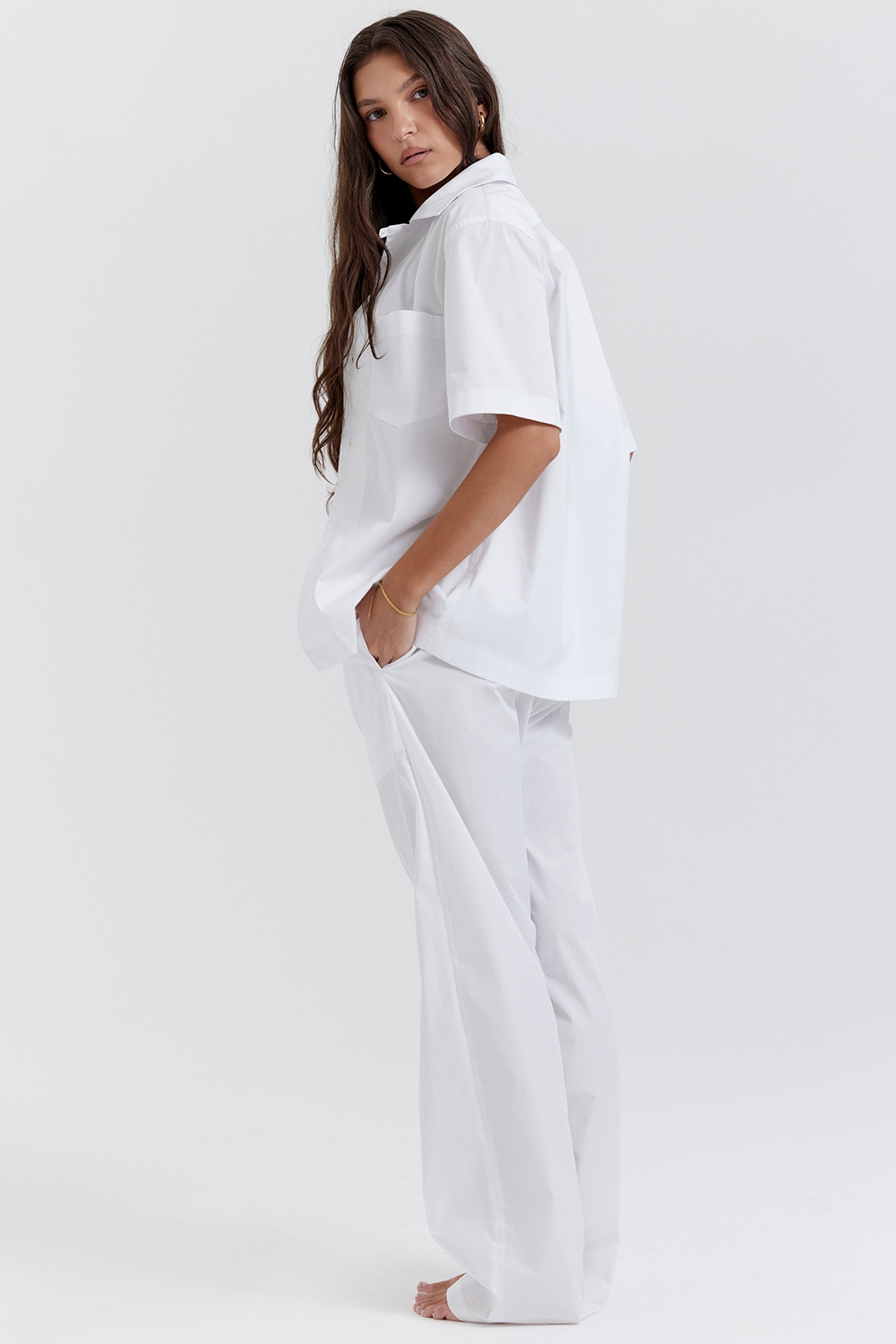 Maiko-White Oversized Shirt
