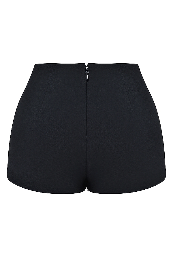 Tahni-Black High Waisted Shorts