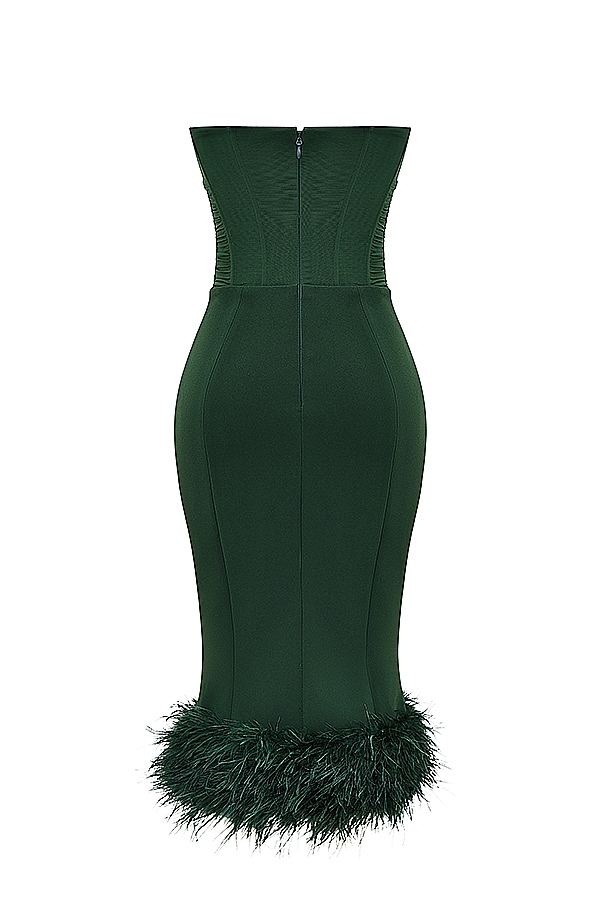 Fionula-Emerald Green Strapless Corset Dress