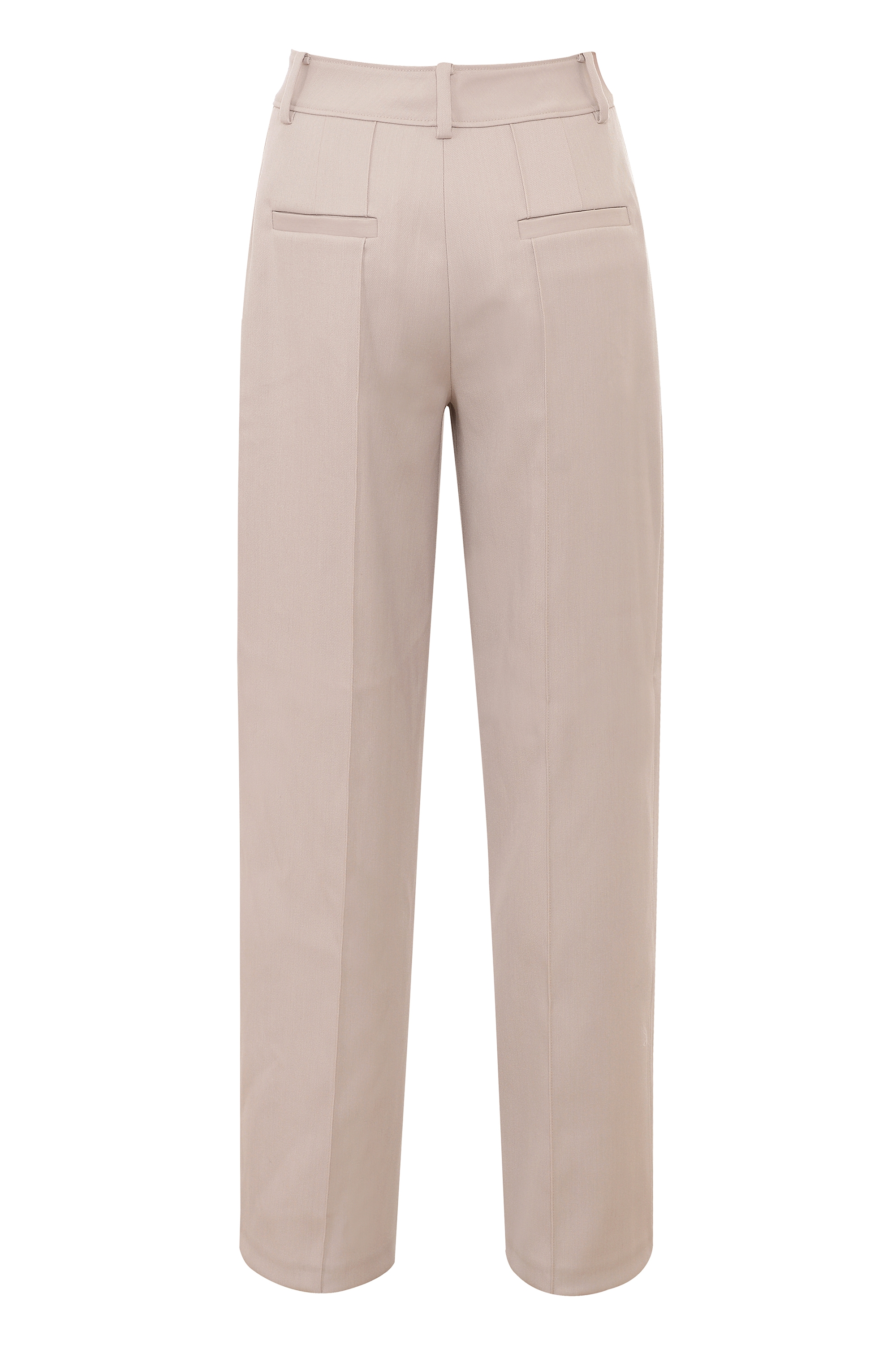 Hayden-Beige High Waist Tailored Trousers