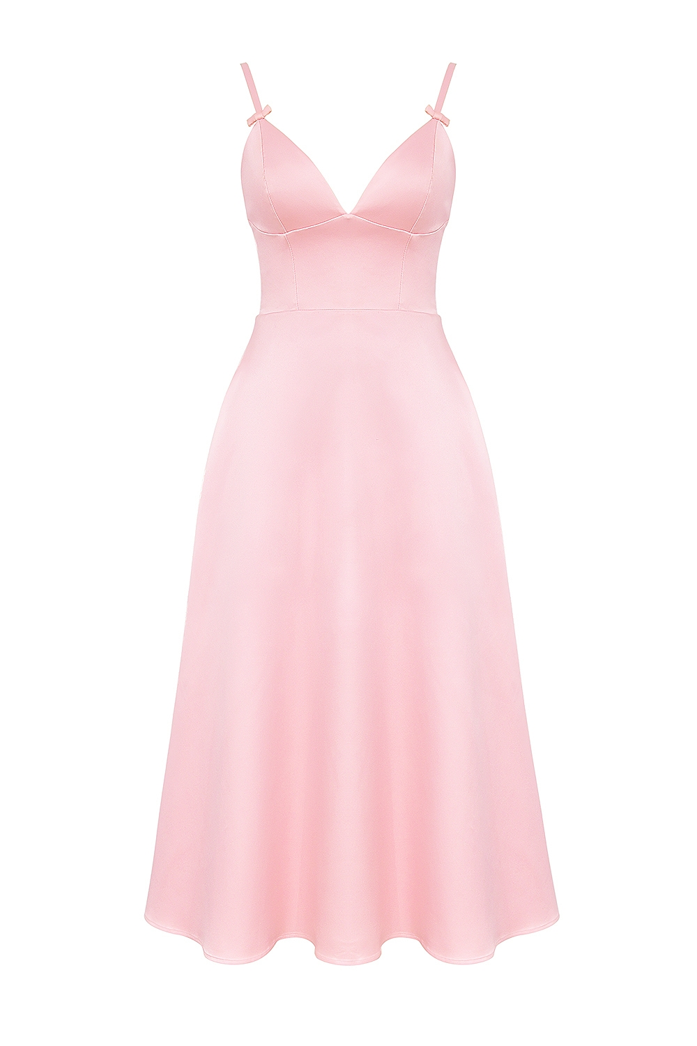 Tiffany-Parisian Pink Satin A-Line Midi Dress
