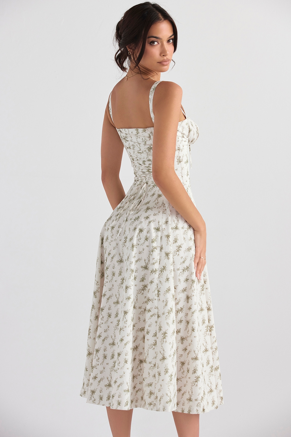 Carmen-Garden Print Bustier Sundress