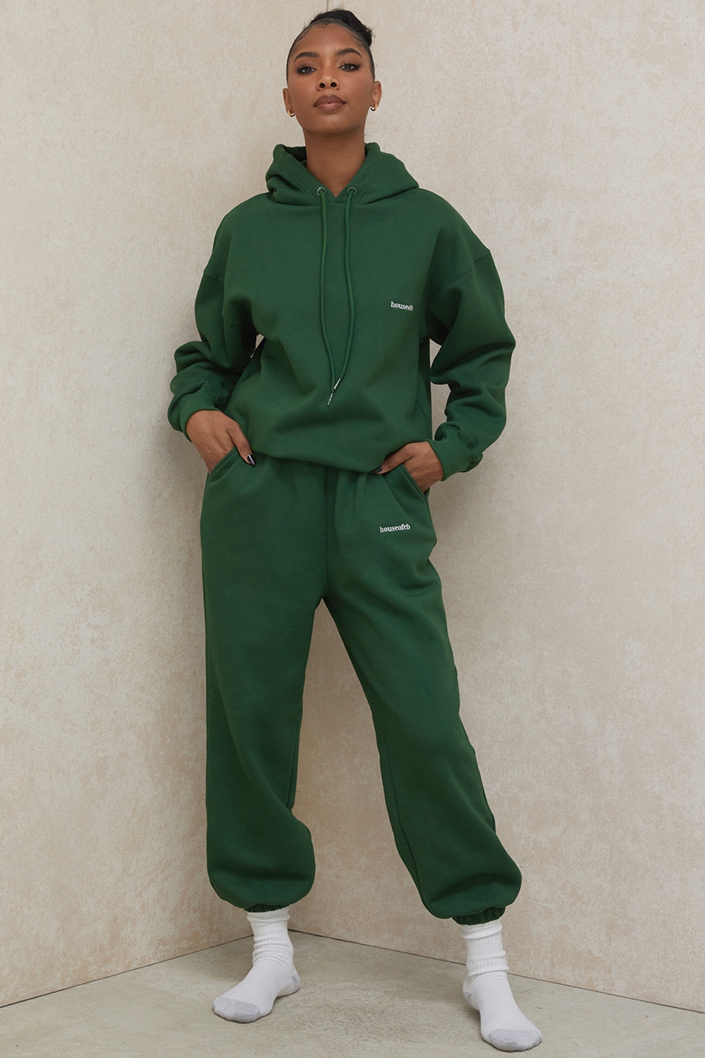 Sky-Green Fleece Back Jogging Trousers