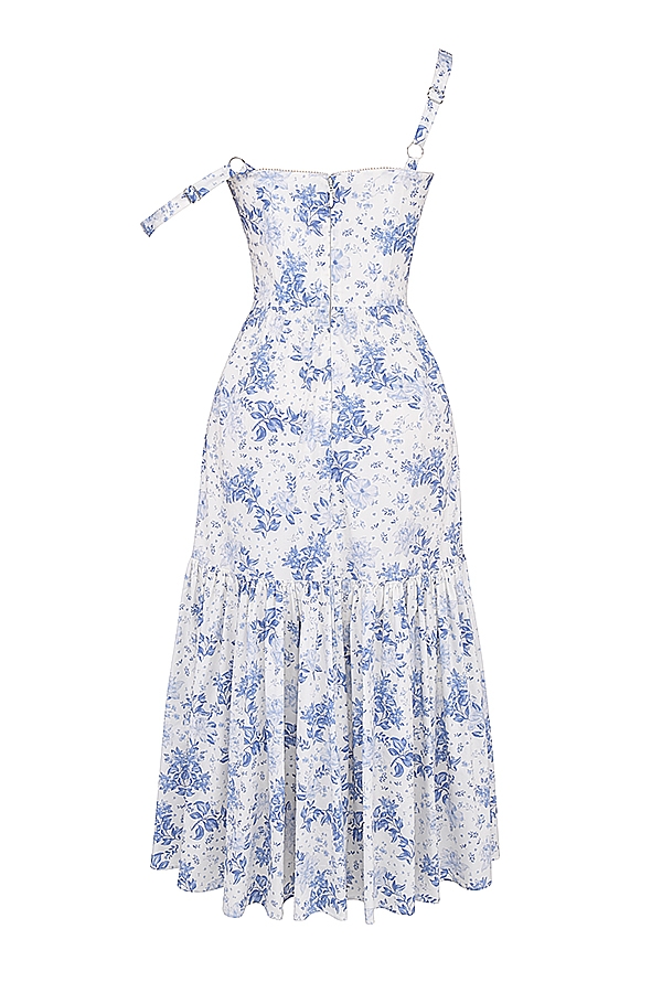 Elia-Blue Print Midi Sundress