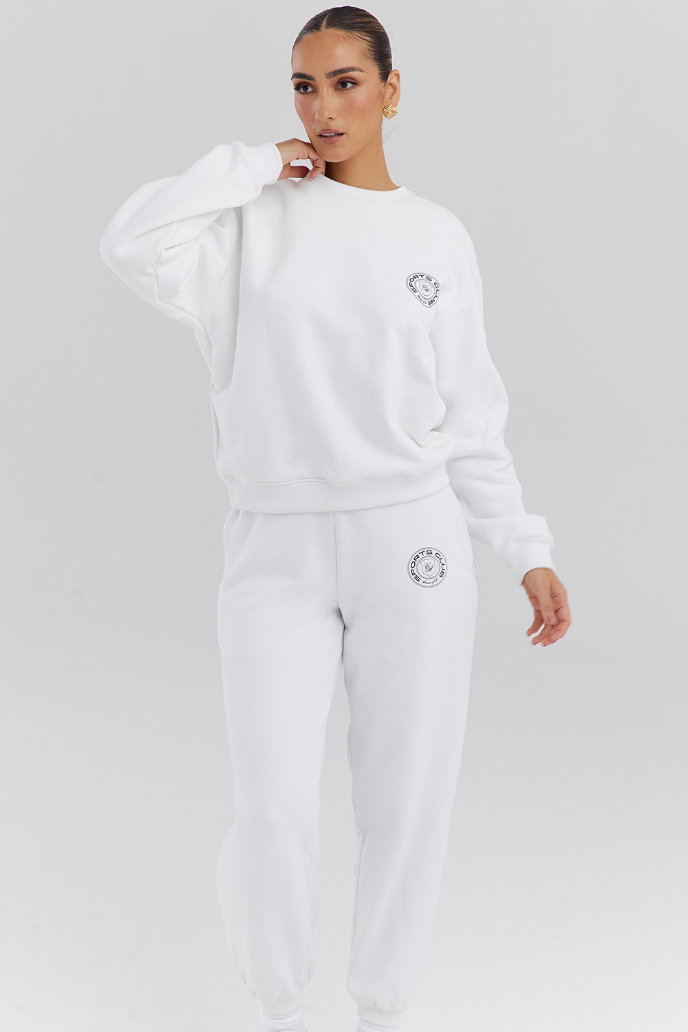 Haze-White Crew Neck Sweatshirt