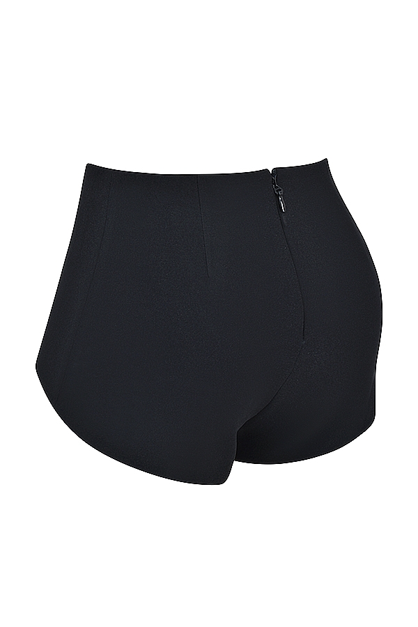 Tahni-Black High Waisted Shorts