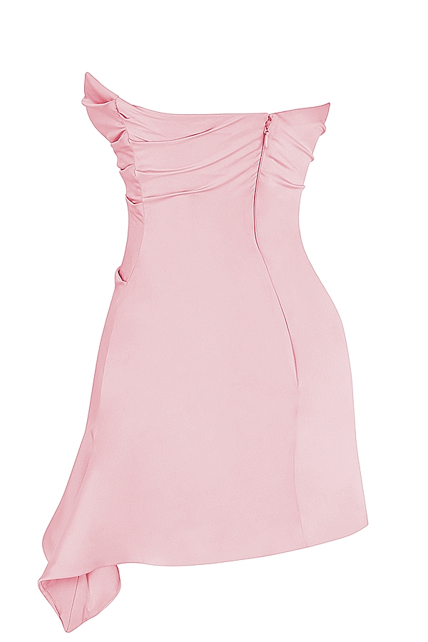 Jasmine-Rose Pink Draped Strapless Corset Dress