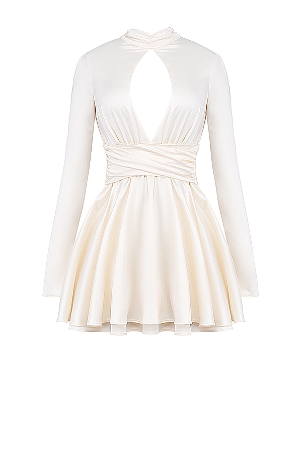 Aryana-Ivory Bow Mini Dress