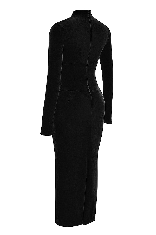 Arabella-Black Velvet Corset Dress