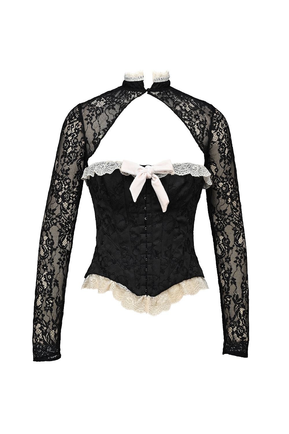 Perdita-Black Metallic Jacquard Corset & Bolero - SALE