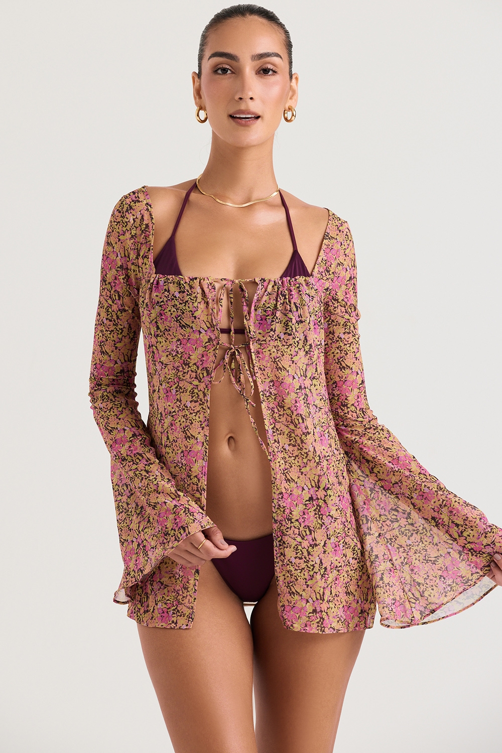 Provence-Olive Floral Cover Up