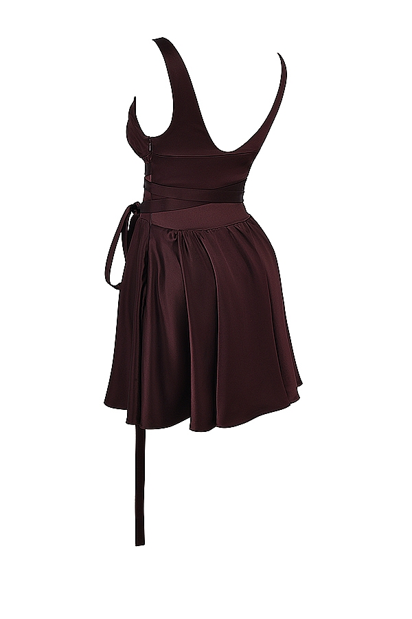Shiema-Rich Brown Mini Dress
