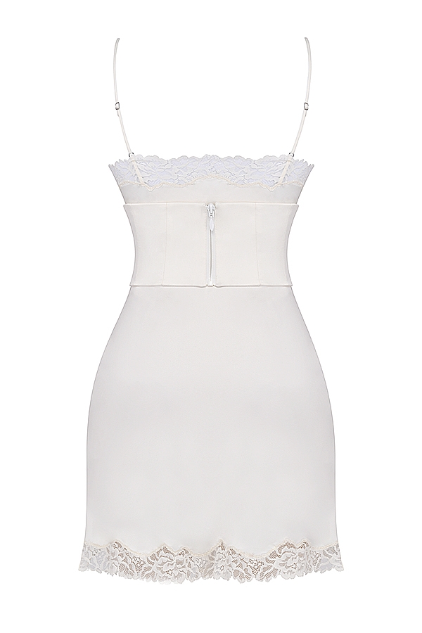 Soraya-Ivory Satin Slip Dress