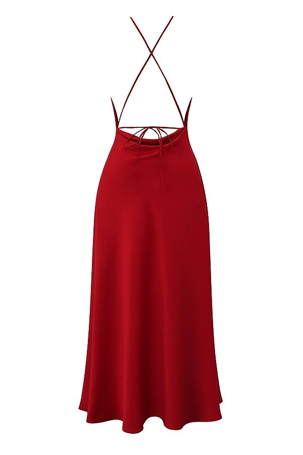 Zanab-Red Rose Thigh Slit Maxi Dress