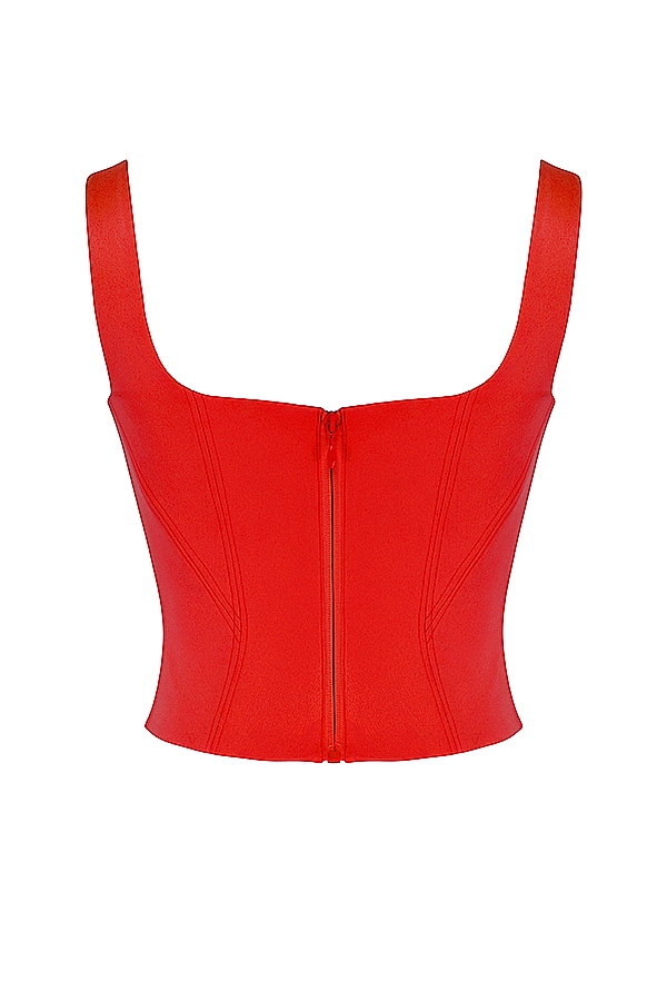Rafa-Scarlet Satin Longline Corset