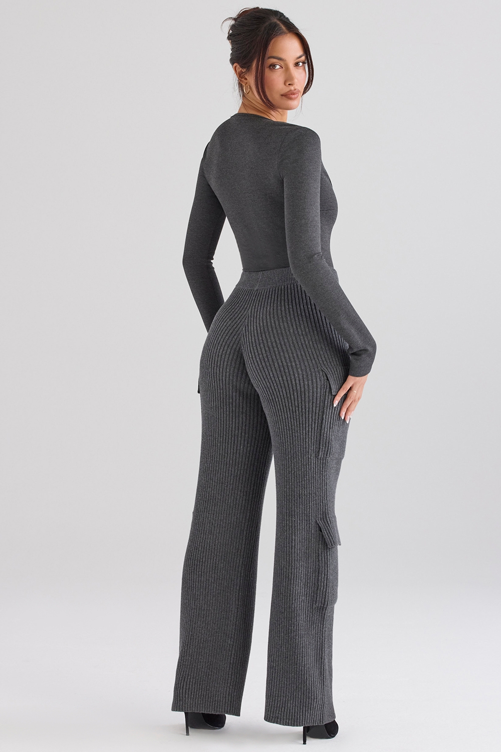 Tea-Charcoal Knitted Utility Trousers - SALE