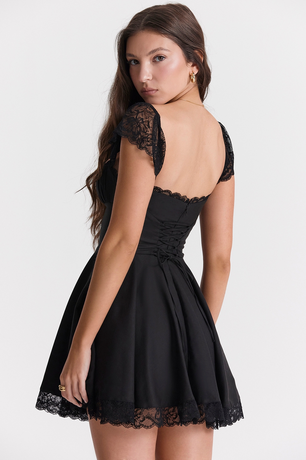Kaia-Black A-Line Mini Dress