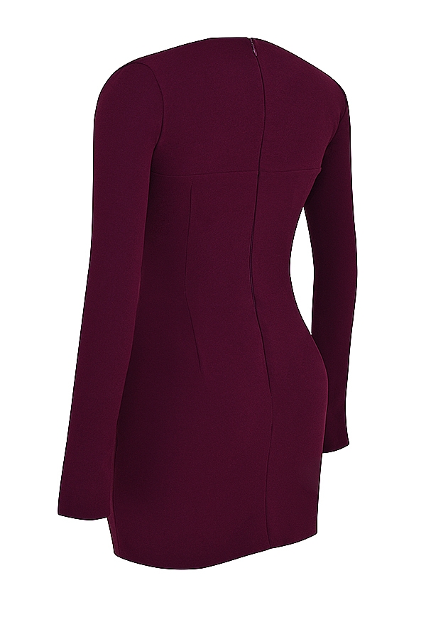 Marcella-Merlot Plunge Corset Dress