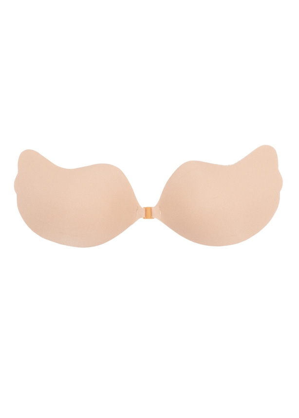 V-Front Fastening Moulded Microfibre  Bra - Beige