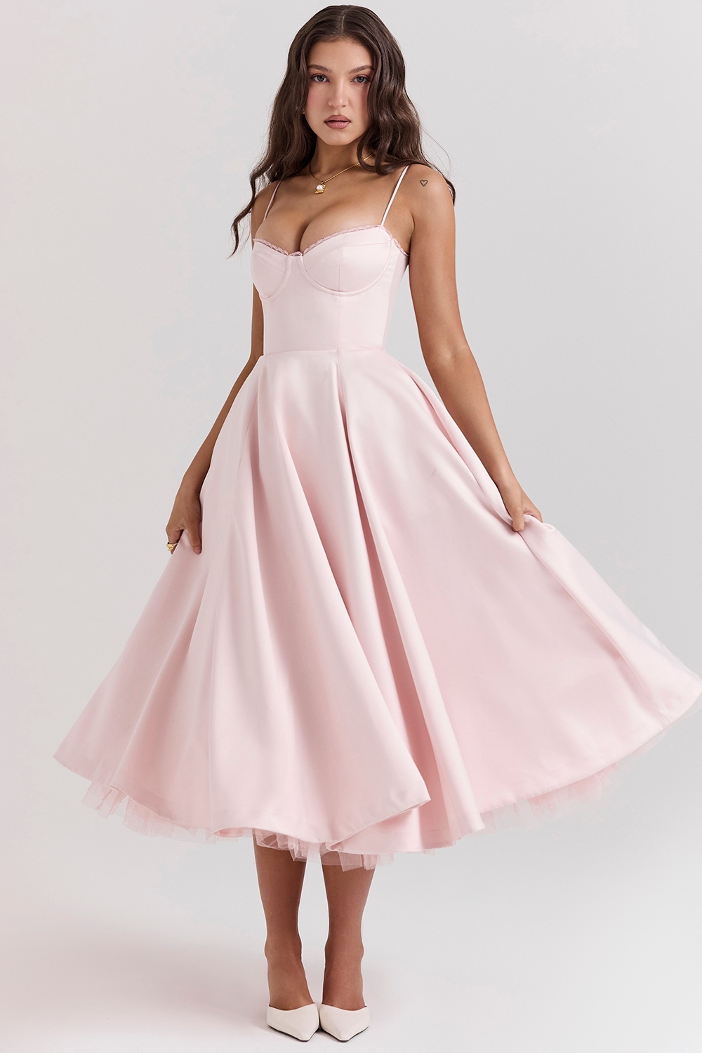 Mademoiselle-Ballerina Pink Midi Dress