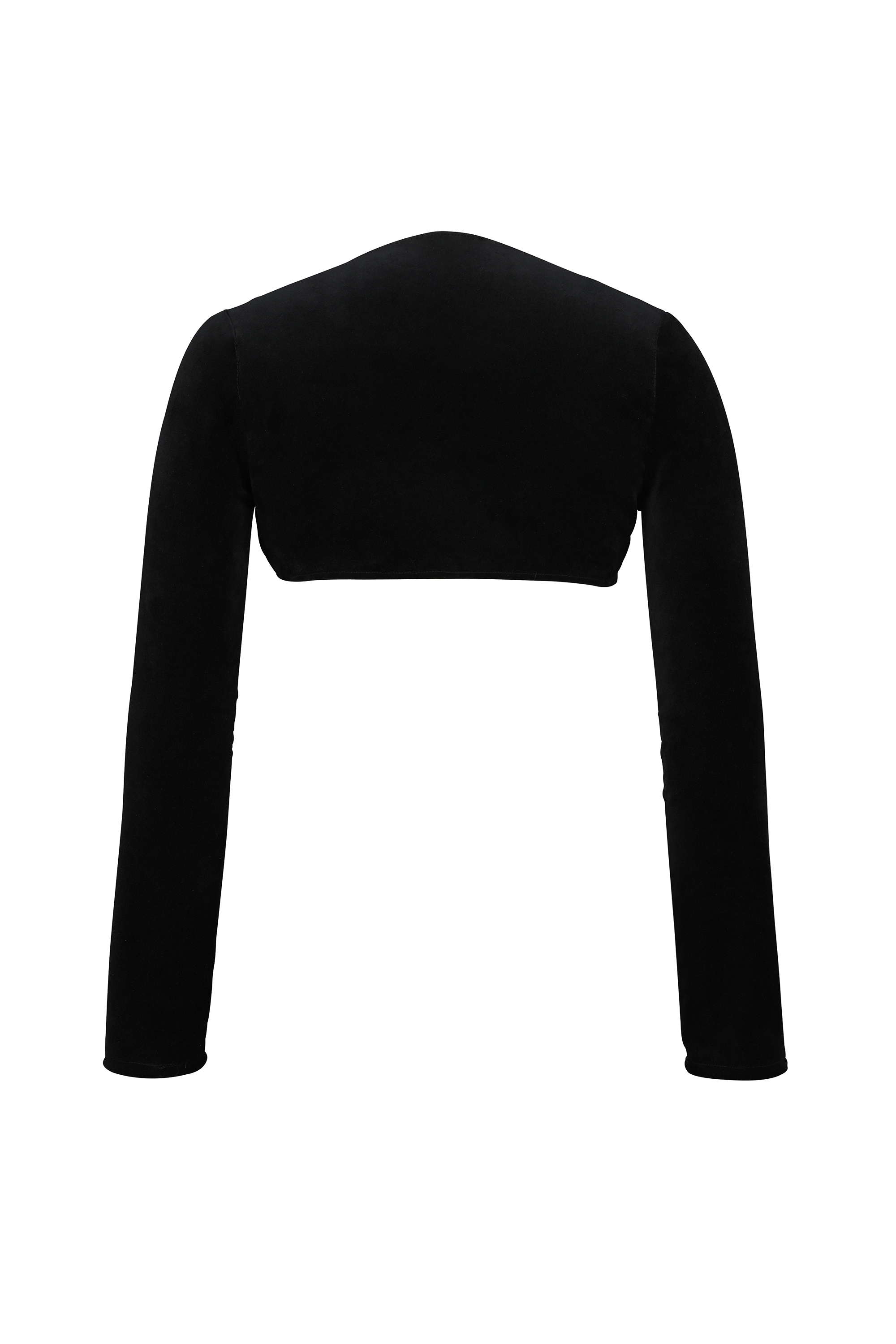 Harmony-Black Stretch Velvet Cropped Bolero