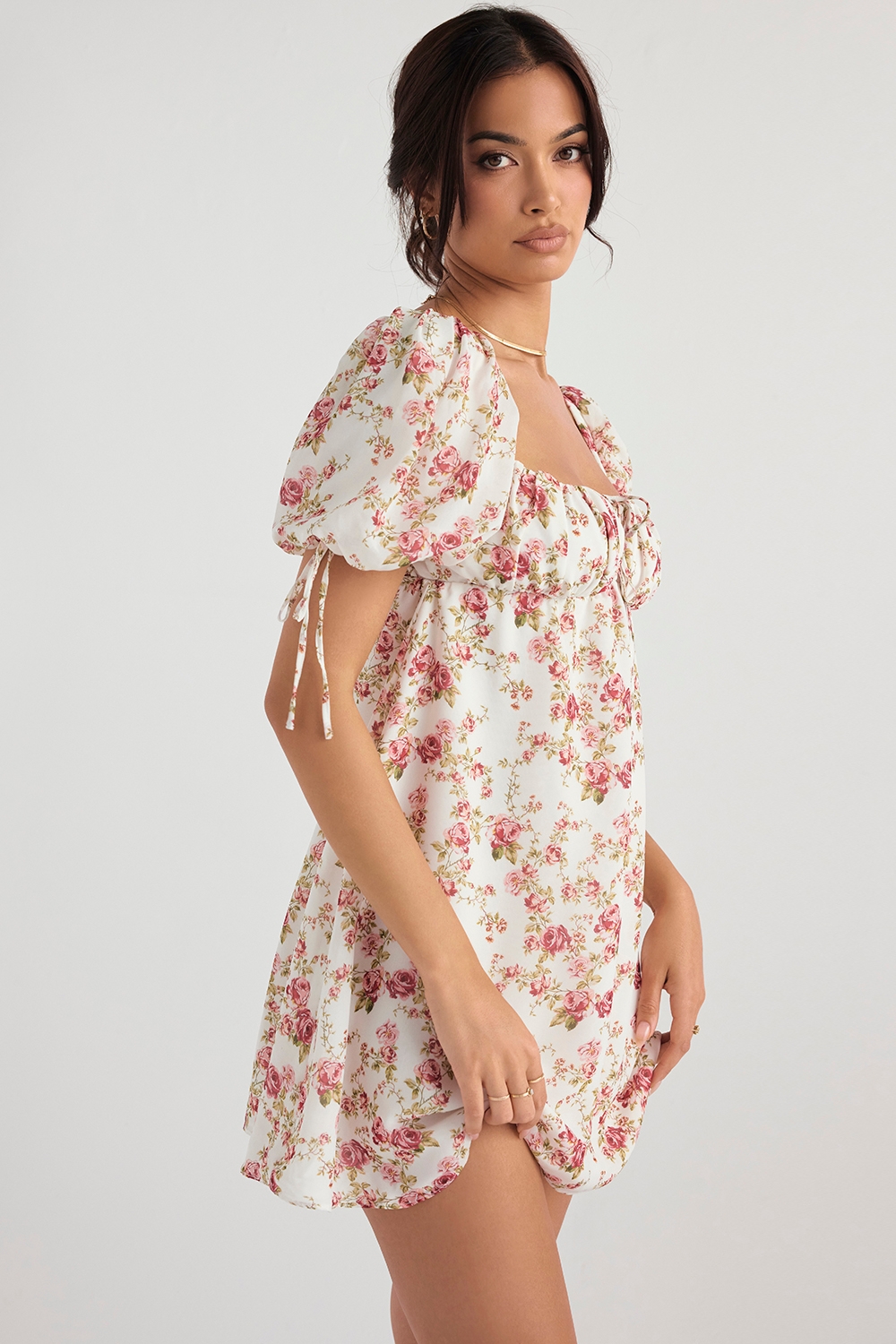 Princess-Rose Print Mini Dress - SALE