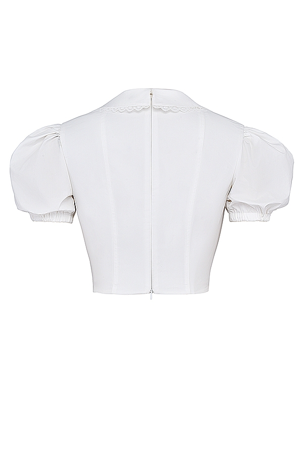 Augusta-White Pin Tuck Top
