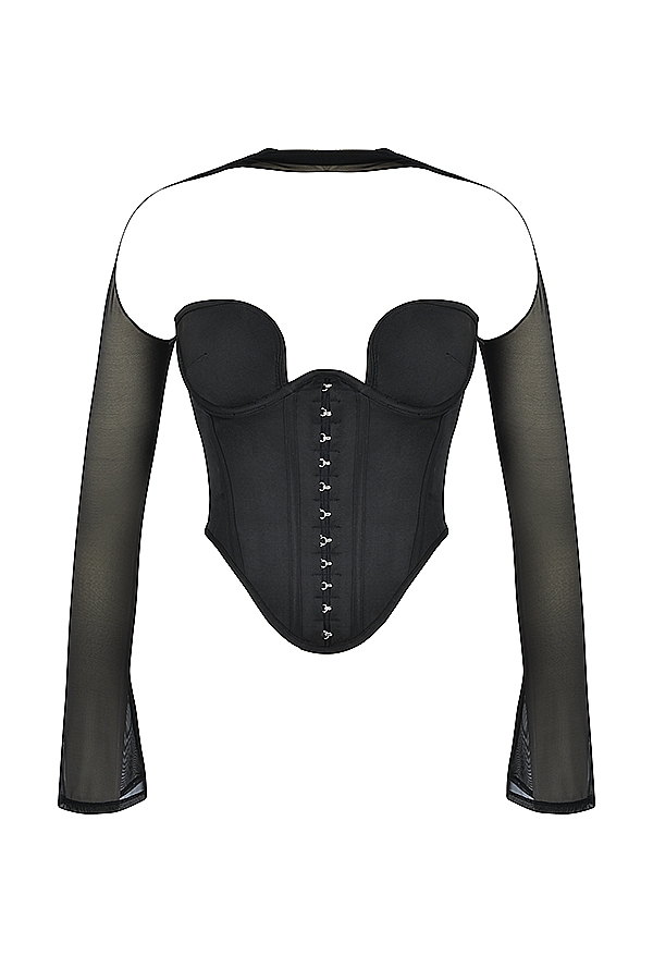 Mina-Black Structured Corset