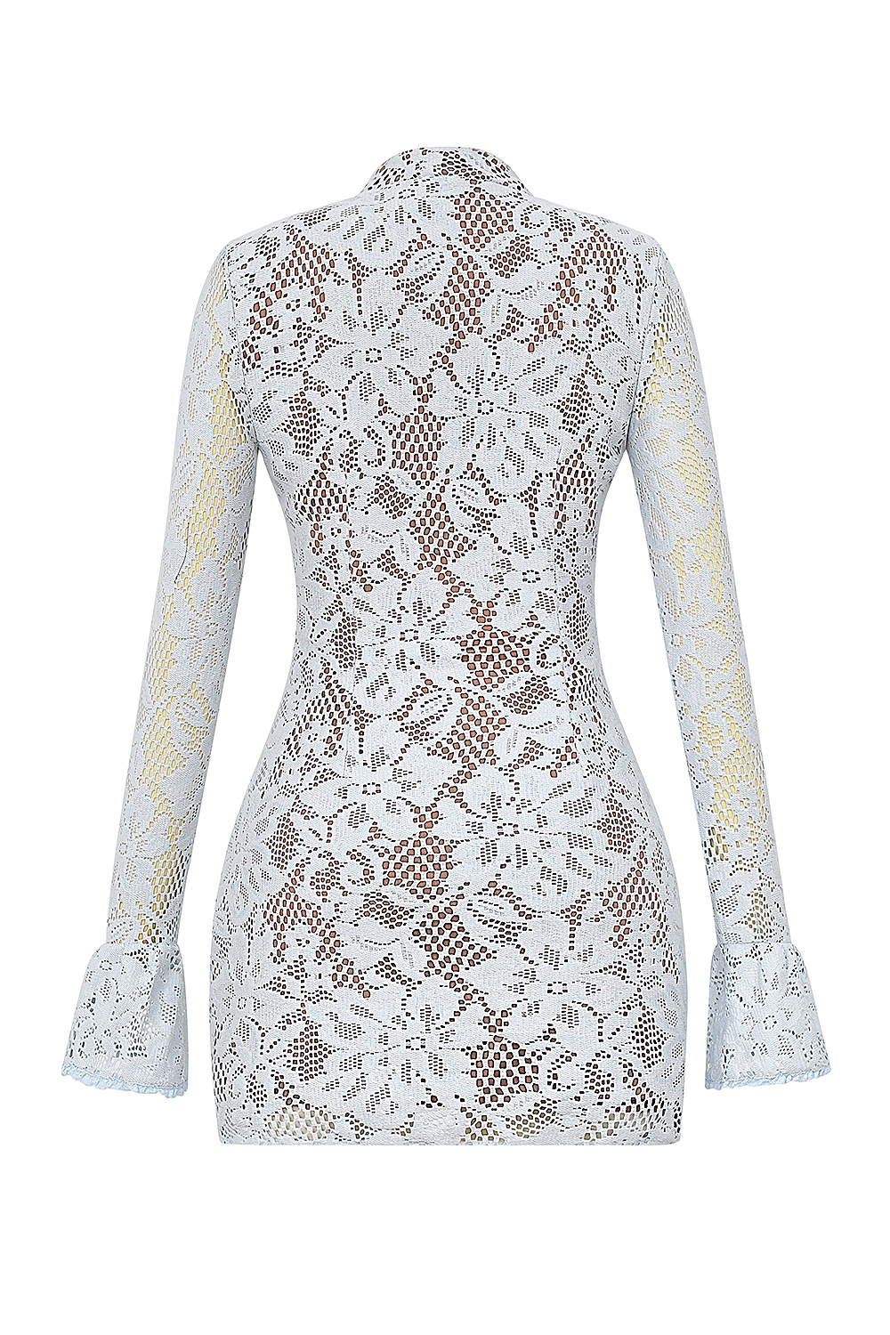 Brianna-Bluebell Keyhole Lace Mini Dress