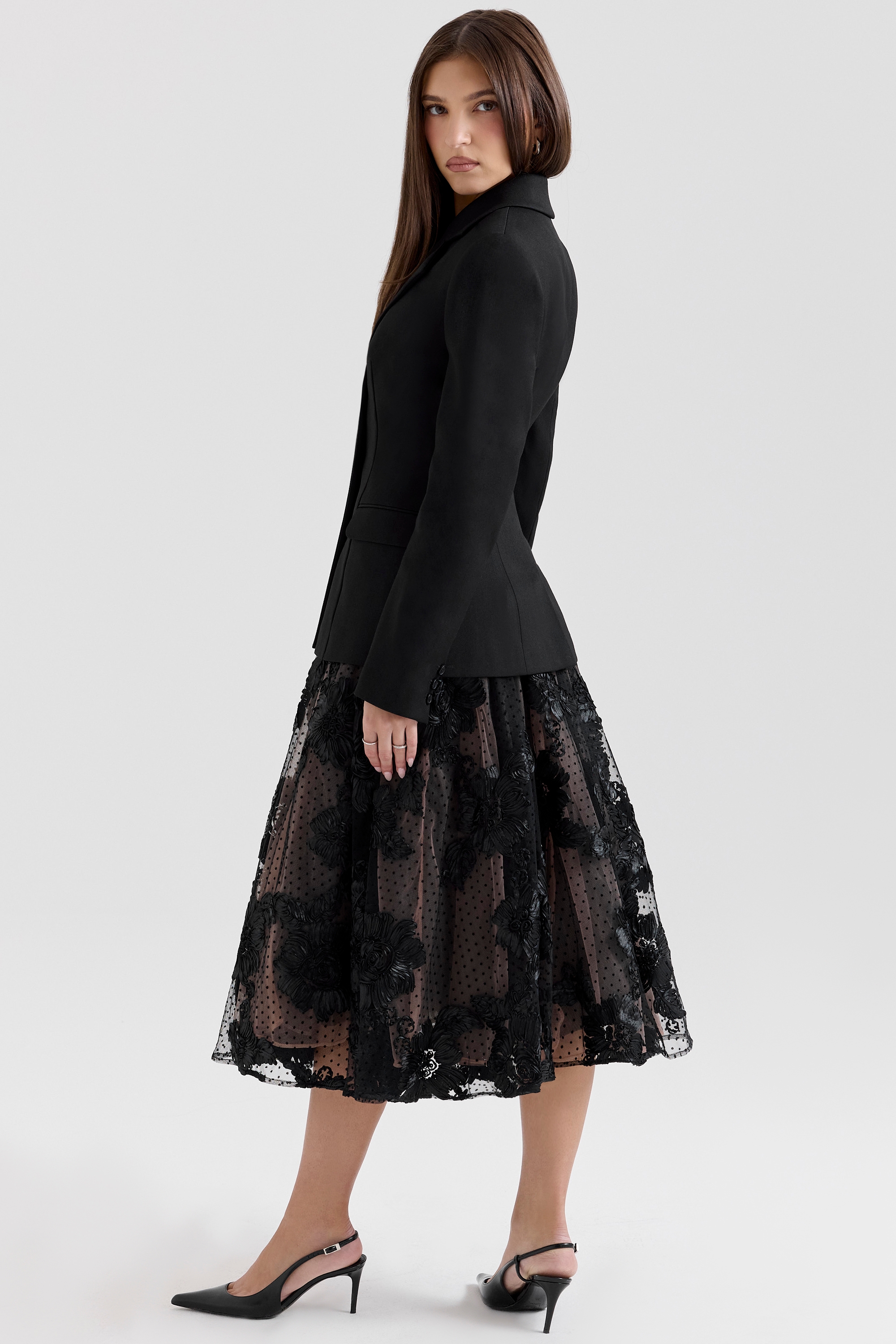 Aviva-Black Tailored Hourglass Jacket