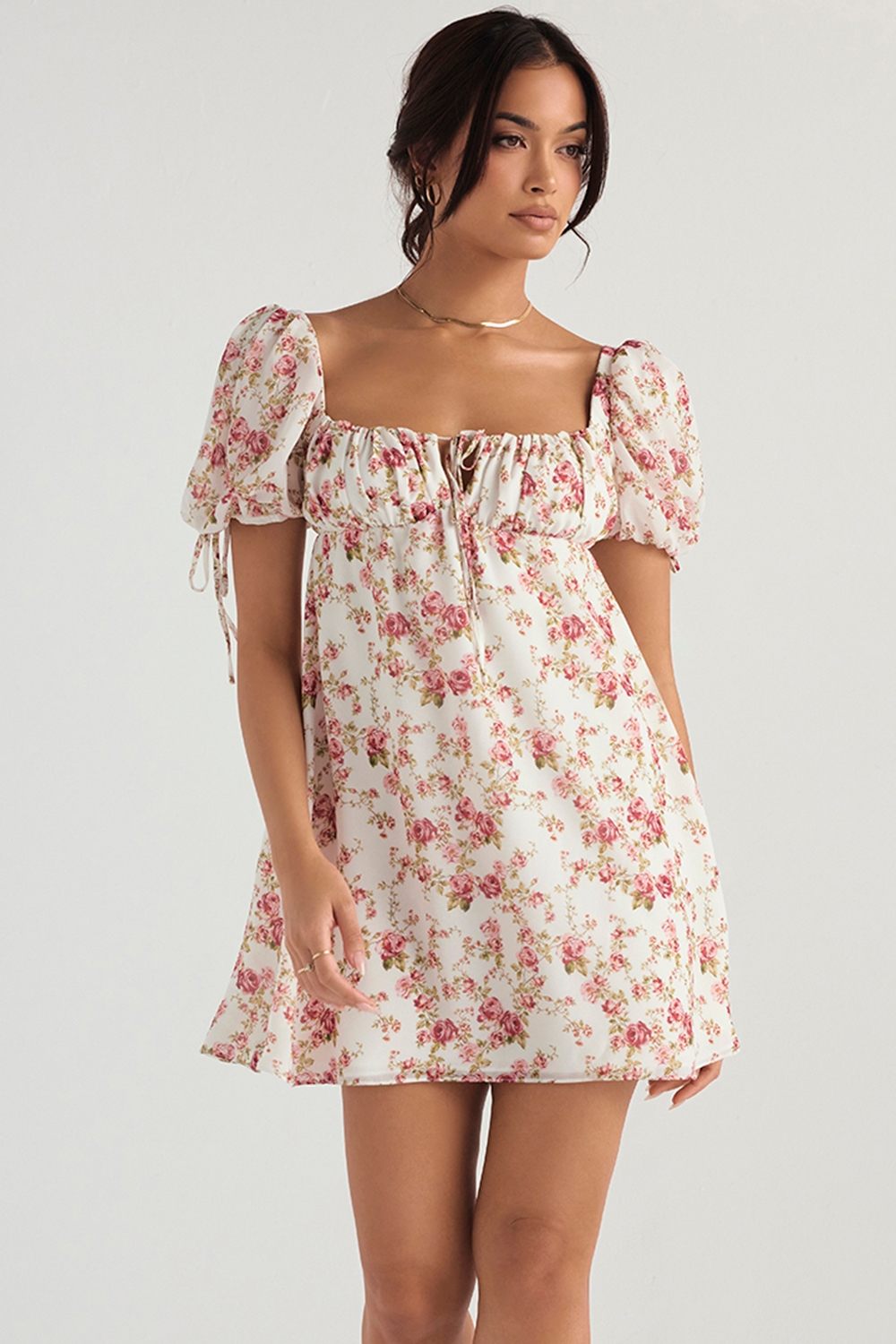 Princess-Rose Print Mini Dress - SALE