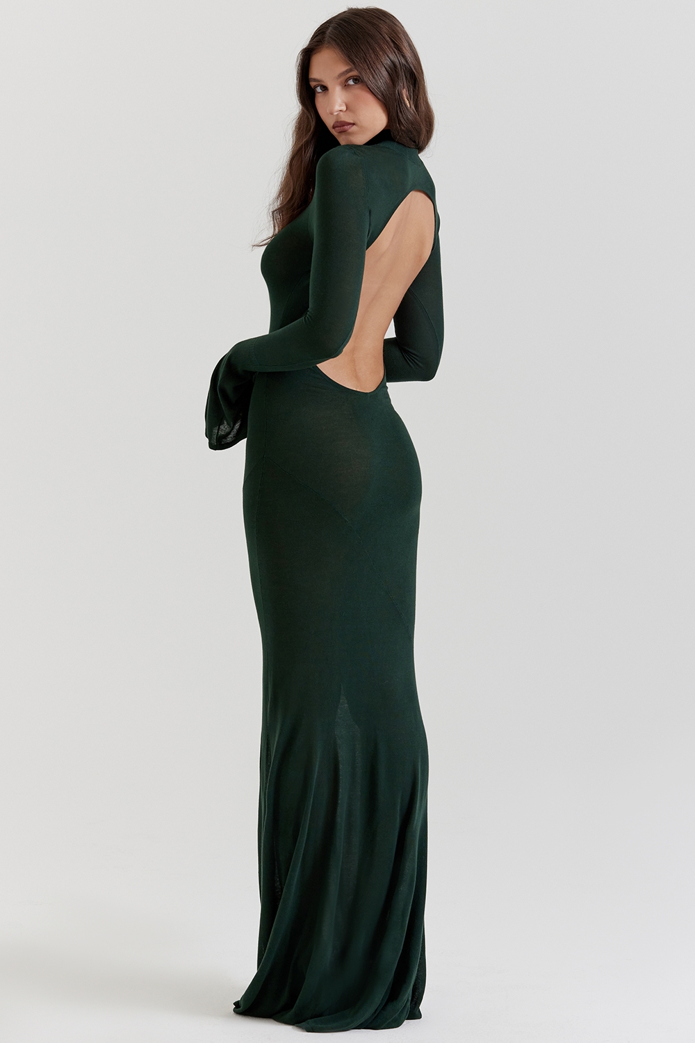 Sancha-Forest Green Knit Maxi Dress