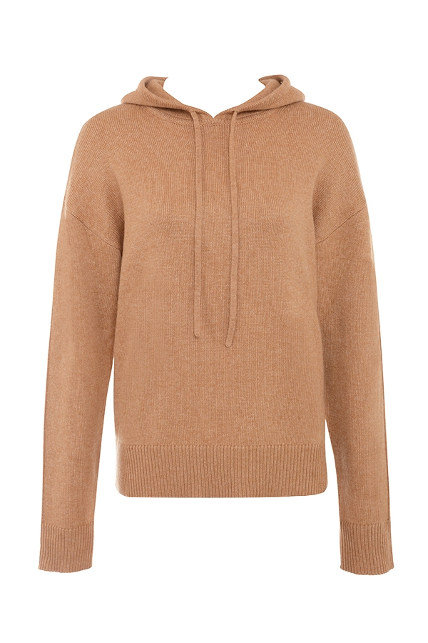 Jionni-Camel Cashmere Blend Hoodie - SALE