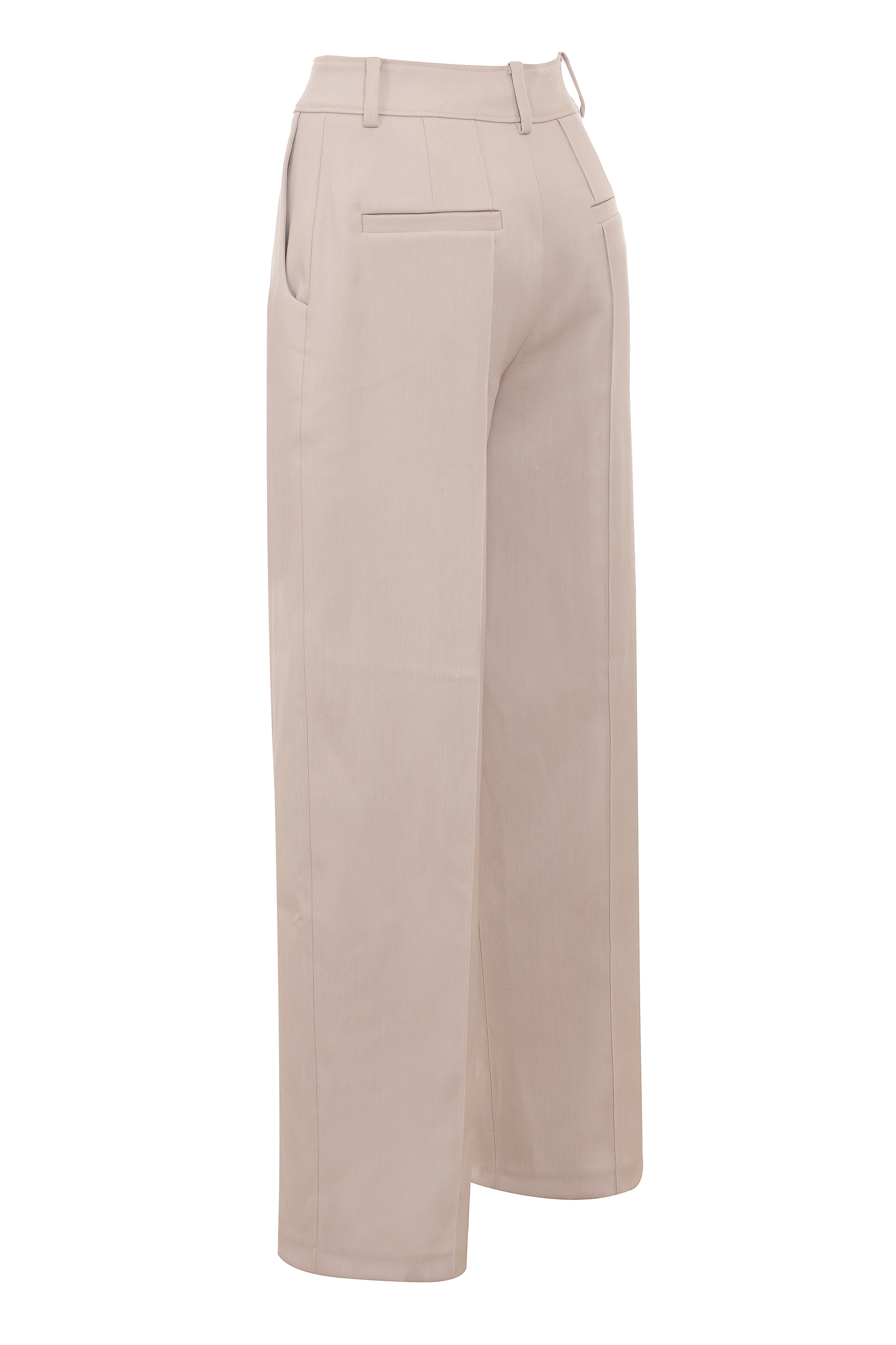Hayden-Beige High Waist Tailored Trousers