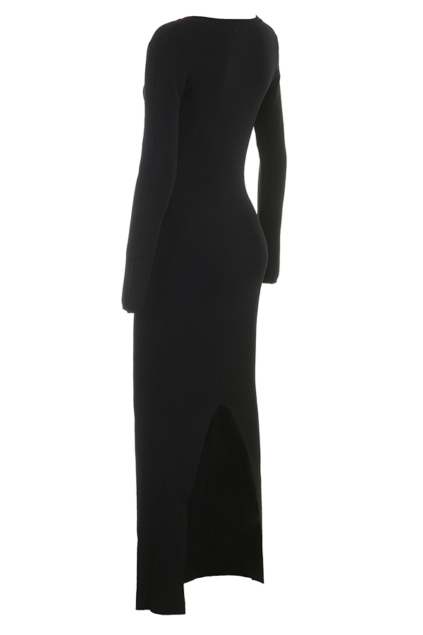 Keeya-Black Knit Maxi Dress