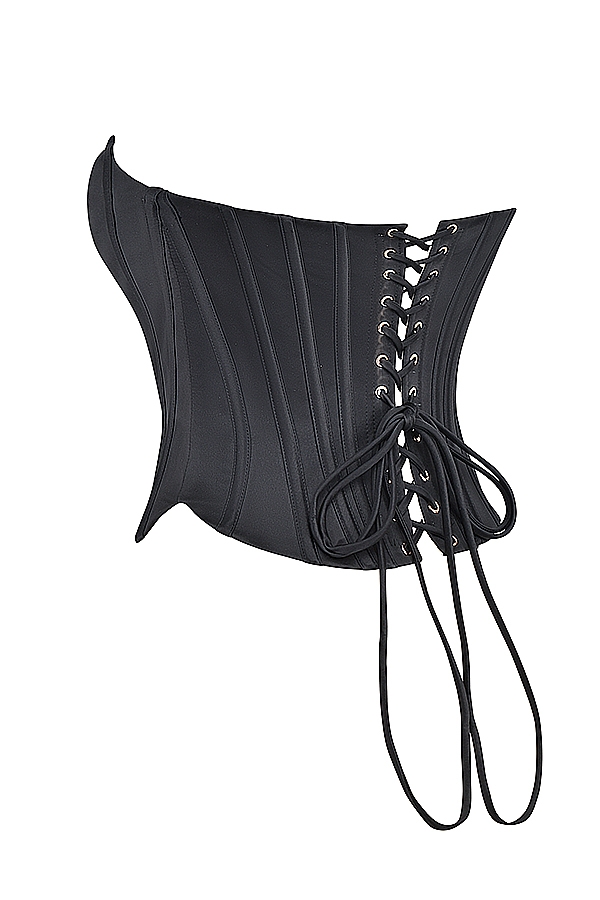 Genevieve-Black Lace Back Corset
