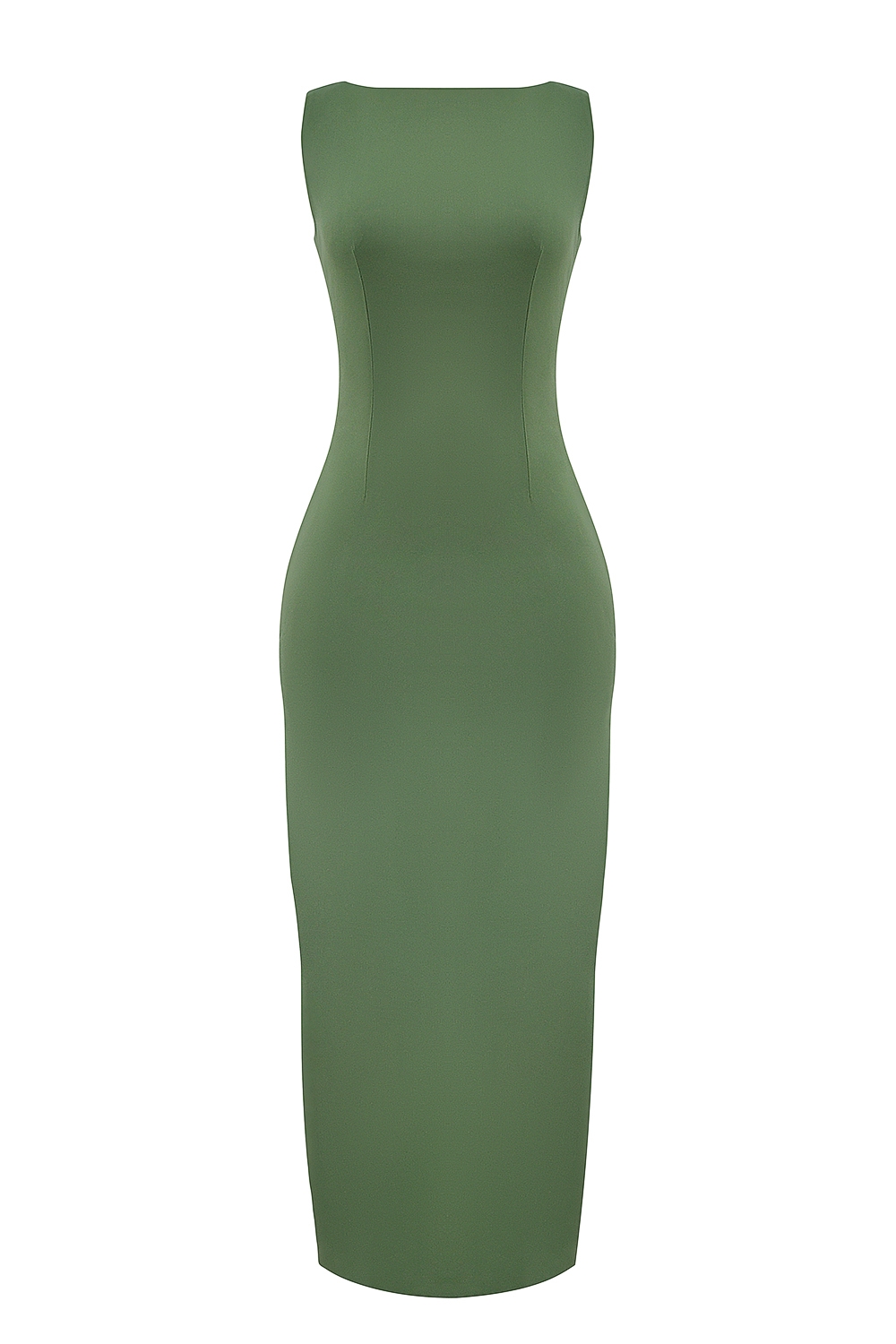 Filomena-Olive Boat Neck Maxi Dress