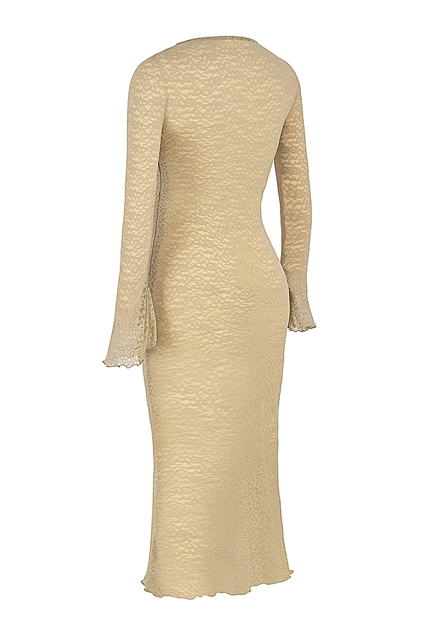 Giovanna-Stone Floral Lace Maxi Dress