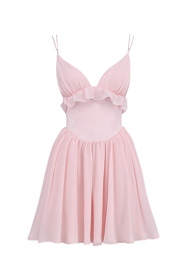 Amaris-Ballerina Pink Baby Doll Mini Dress