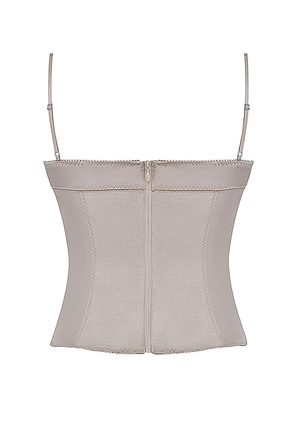 Chantal-Champagne Satin Top