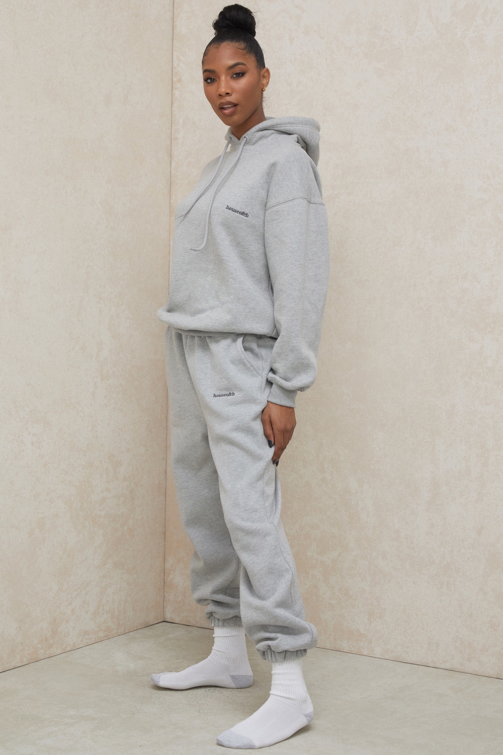 Sky-Grey Fleece Back Jogging Trousers
