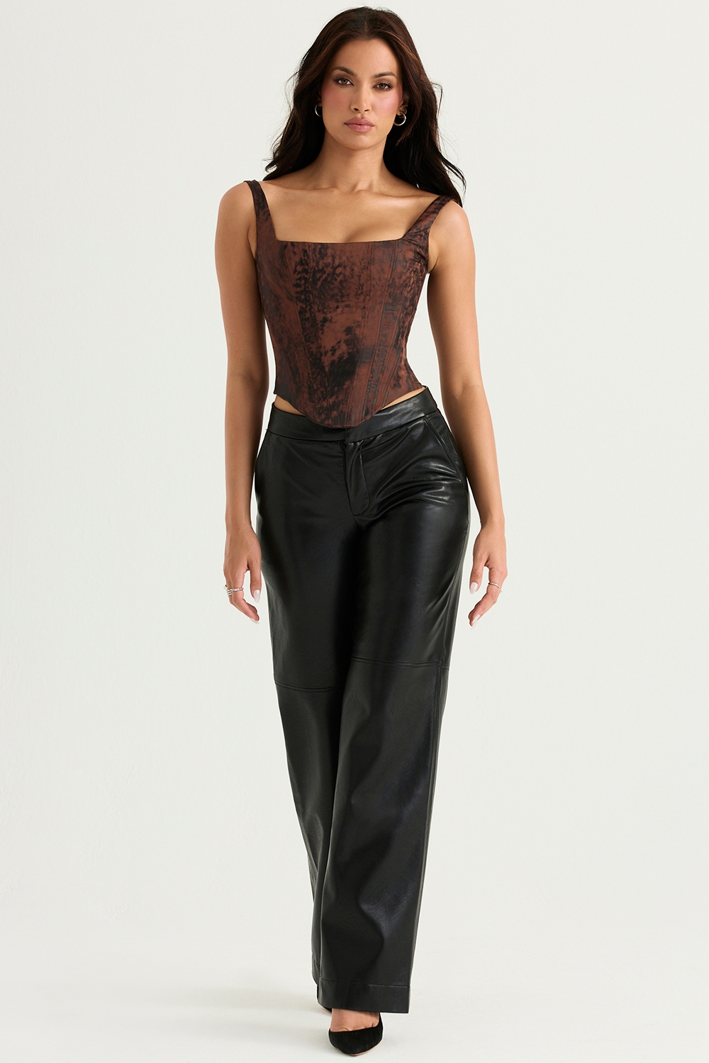 Omaira-Black Vegan Leather Trousers