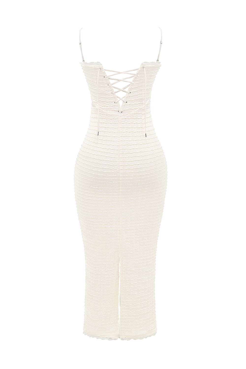 Elinor-Cream Tea Frill Lace Midi Dress