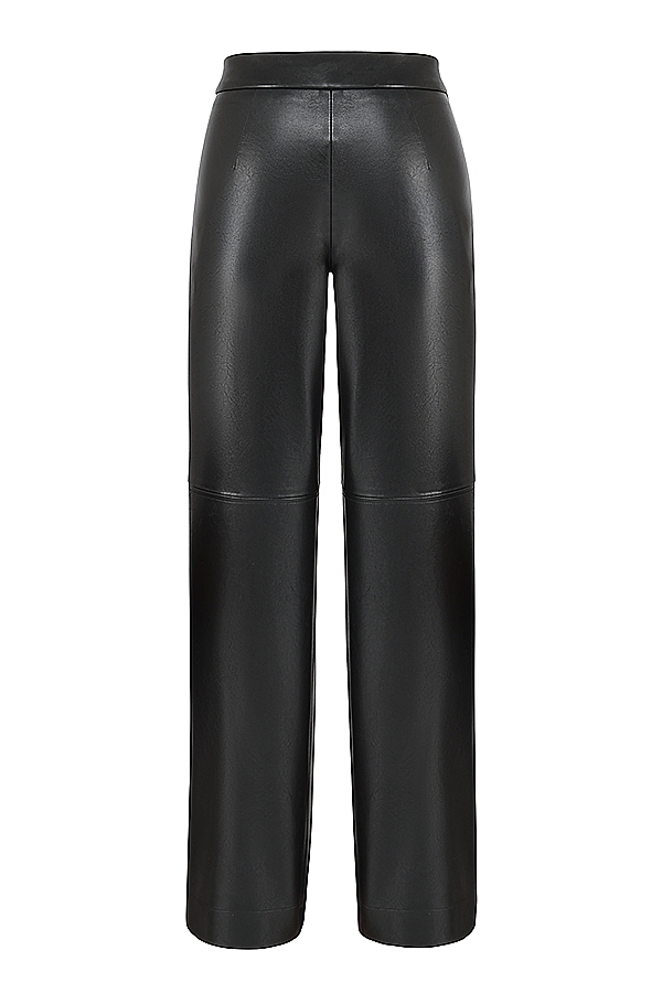 Omaira-Black Vegan Leather Trousers