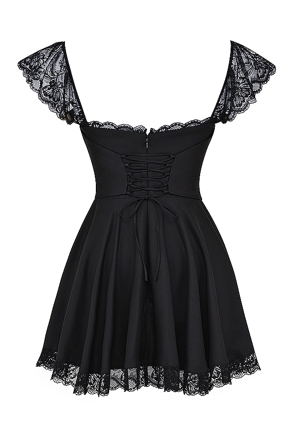 Kaia-Black A-Line Mini Dress