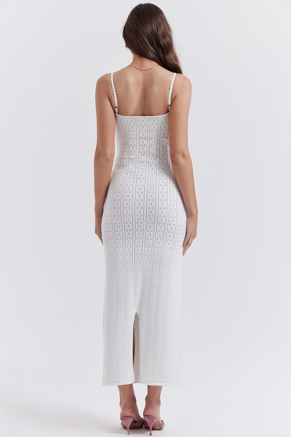 Myla-White Knit Maxi Dress