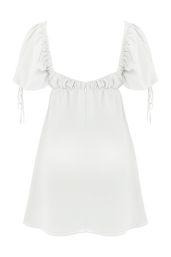 Princess-Ivory Georgette Mini Dress - SALE